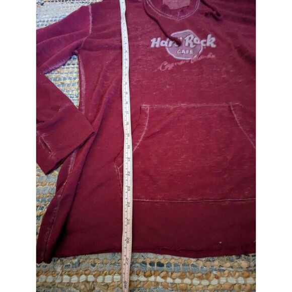 Hard Rock Cafe Cayman Islands L Dark Red/Burgundy Pullover Hoodie Vacation Souve - Picture 3 of 6